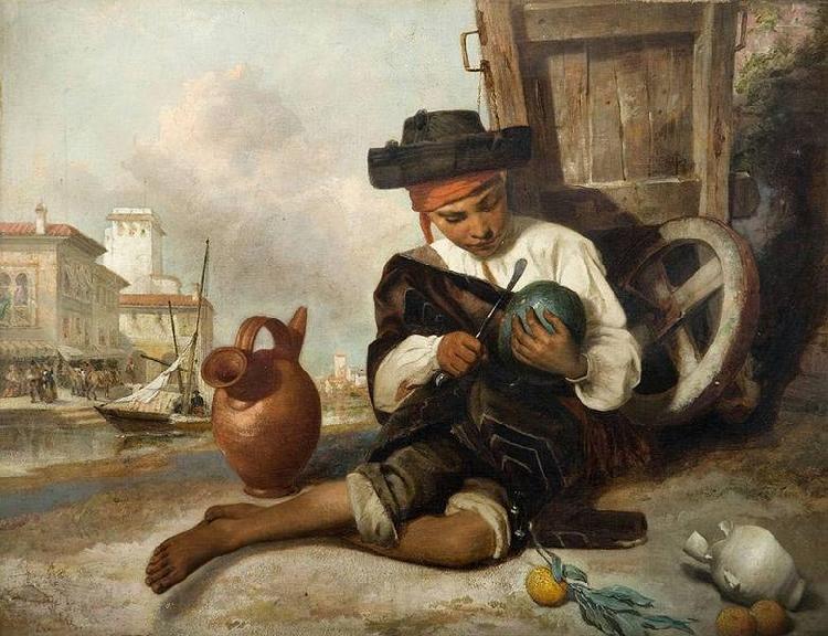 William Knight Keeling Melon Seller Norge oil painting art